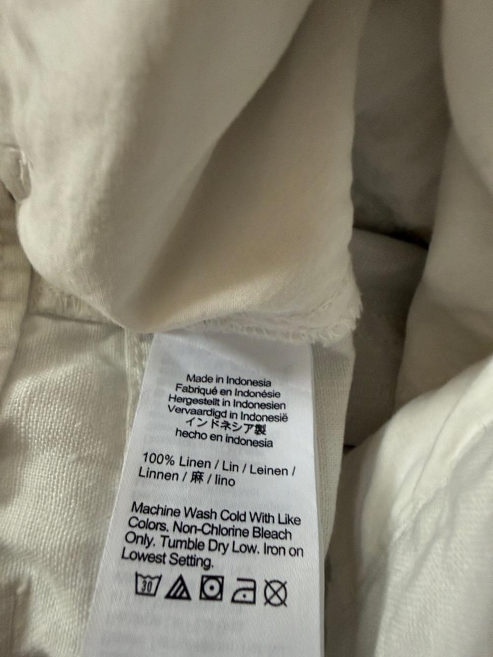 Madewell White Wide-Leg Linen Pants - Picture 4 of 4